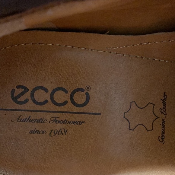 Ecco Leather Dress Shoes, Size 12.5, Brown - Picture 7 of 8